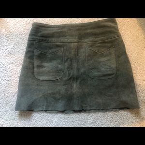 Suede mini skirt